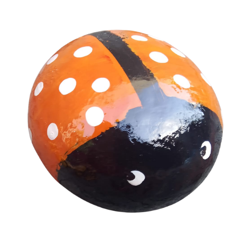 Handcrafted natural stone ladybird