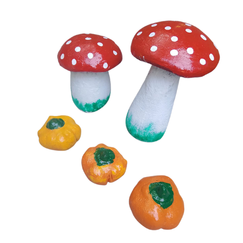 Handcrafted natural stone fungi
